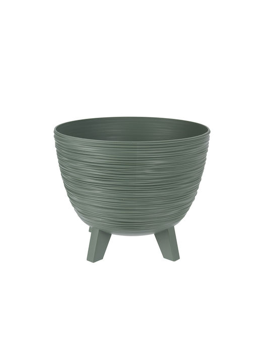 Γλάστρα Πλαστική Πράσινη 23.6x23.6x19.5εκ.