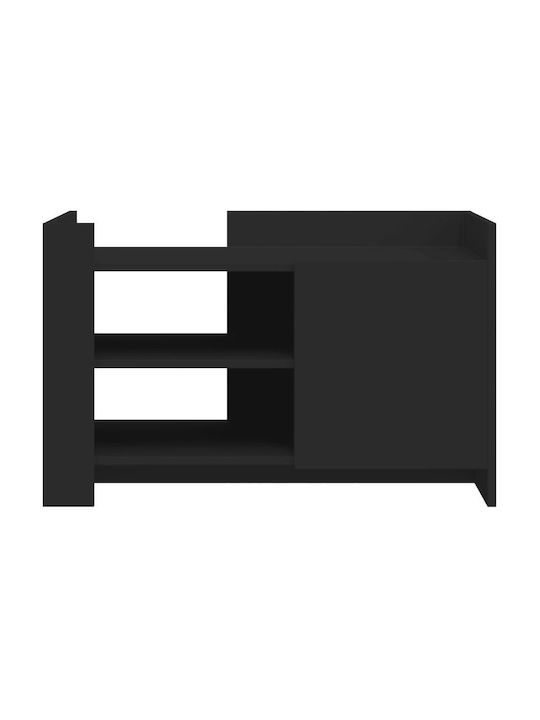Rectangular Central Wooden Coffee Table Black M80xW50xH50cm
