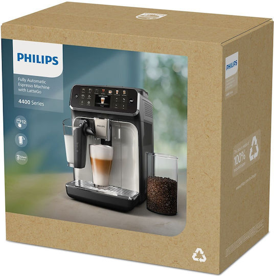 Philips Lattego 1500W Налягане 15бар за капучино с мелачка Сребриста