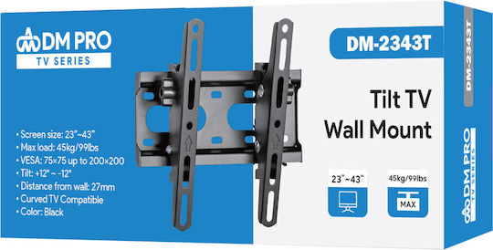 DM Pro DM-2343T Wall TV Mount up to 43" and 45kg Black