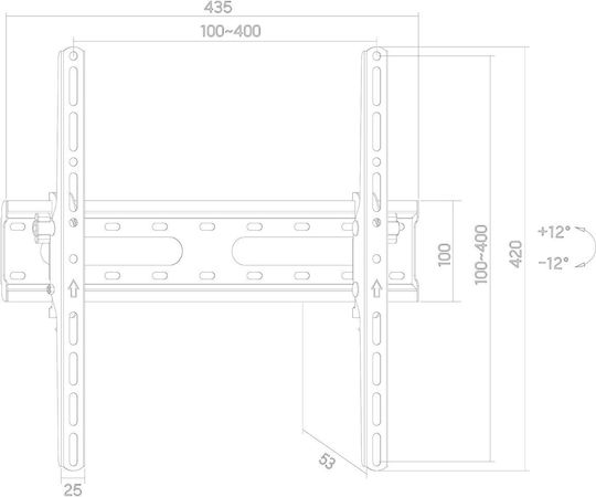 DM Pro DM-3270T Wall TV Mount up to 70" and 45kg Black