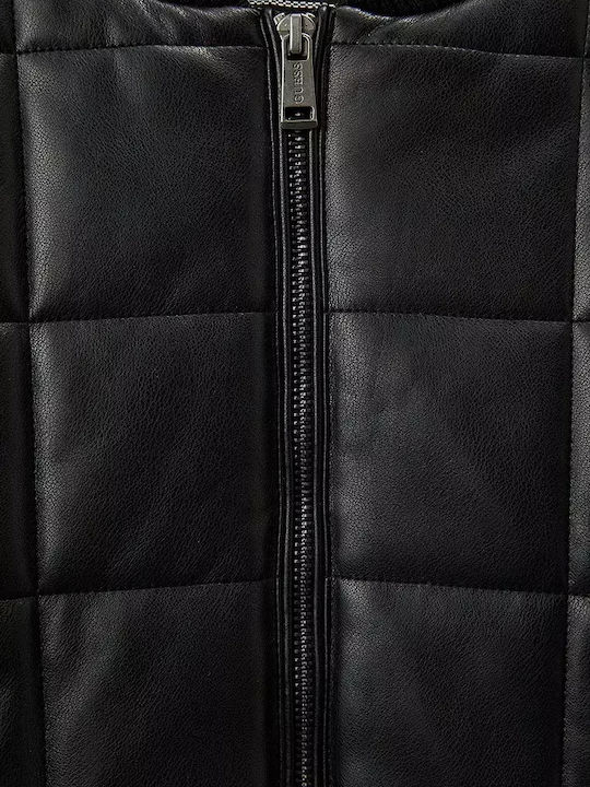 Kids Leather Short Coat Jblk Jet Black