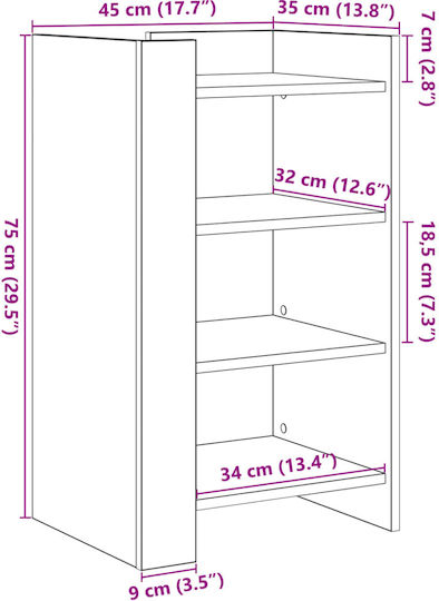 Rack de depozitare L45xW35xH75buc