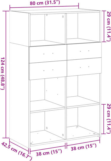 Rack de depozitare L80xW42.5xH124buc