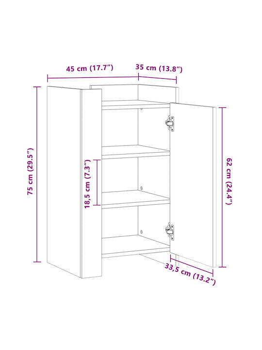 Cabinet Storage Wooden L45xW35xH75cm