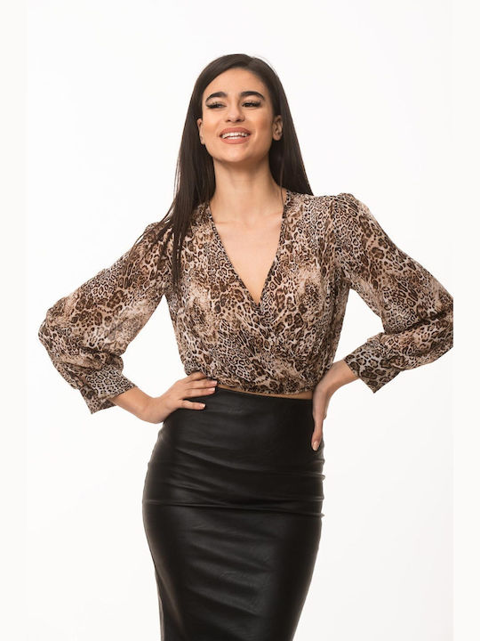 Ths-Fashion Damen Bluse Printed Black