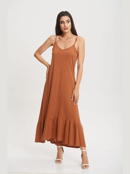 Olala Kleid mit Rüschen Cinnamon