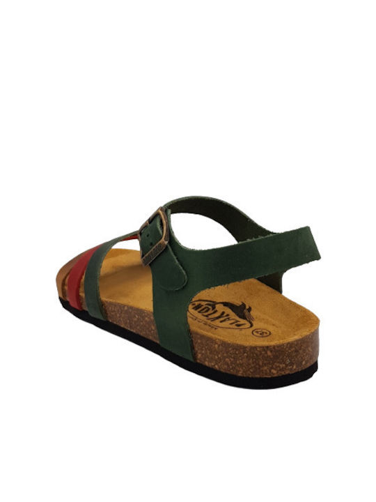 Plakton Anatomic Leather Women's Sandals Green