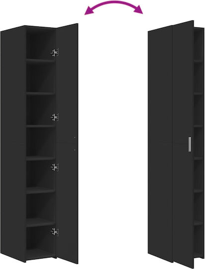 Bibliothek Black Velvet-Black Metal 30x42.5x185cm