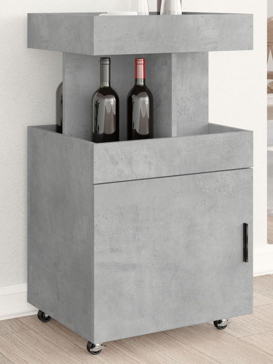 vidaXL Freistehendes Weinregal mit Rädern Grau 50x41x89cm