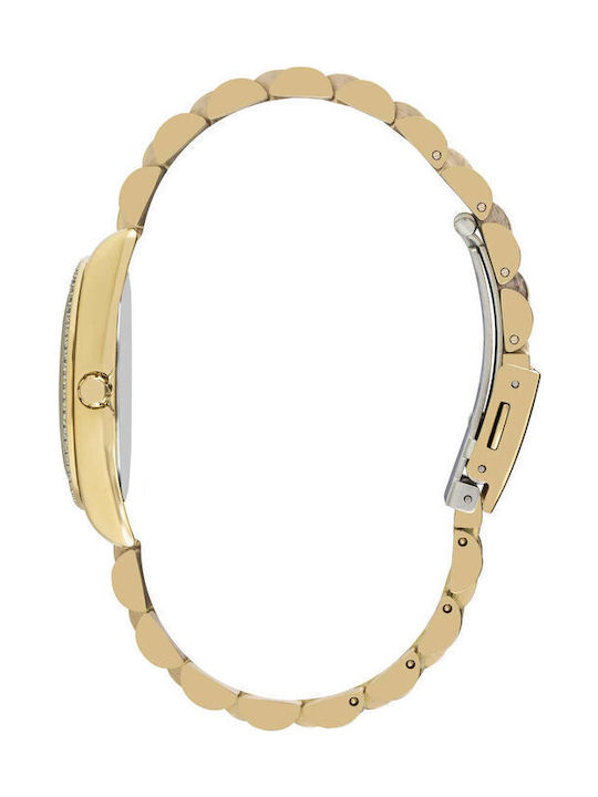 Lee Cooper Crystals Γυναικείο Ρολόι 30mm Μπαταρίας με Χρυσό Μεταλλικό Μπρασελέ