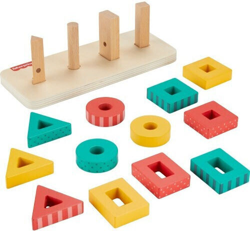 Mattel Fisher-price Ξύλινα Σχήματα Παιχνίδι Κινητικών Δεξιοτήτων Hxv05