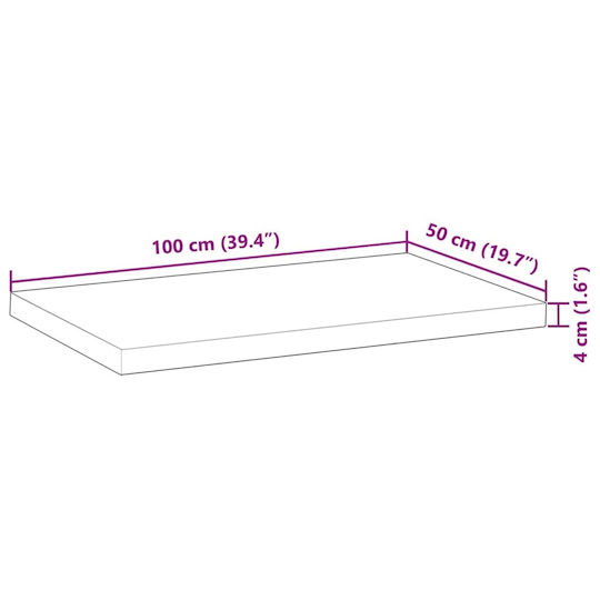 vidaXL Countertop with Sink L100xW50xH4cm Coffee