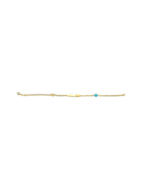 Goldsmith Kids Bracelet ID from Gold 9K with Σταυρό