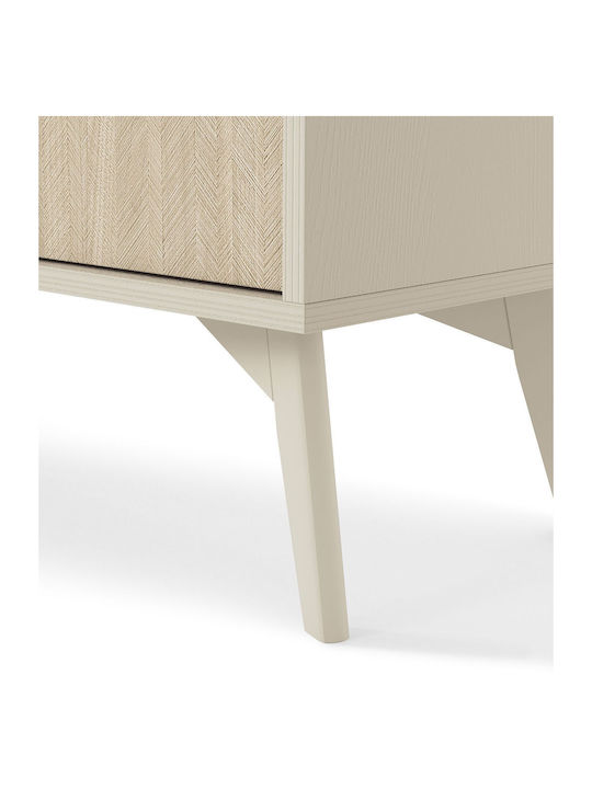 Wooden Forest Bedroom Chest of Drawers With 3 Drawers Beige 106x38x81cm