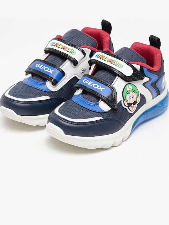 J CIBERDRON Kids Sneakers Anatomic with Scratch & Lights Blue