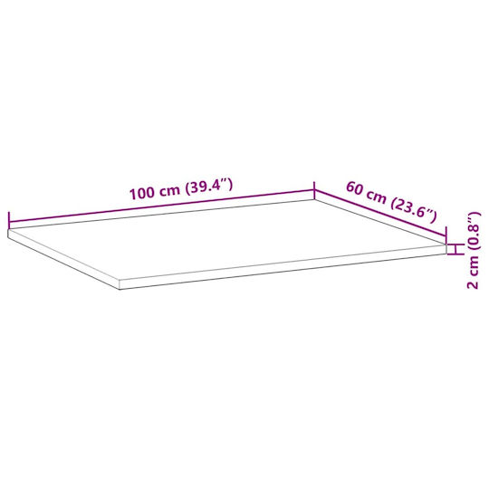 vidaXL Countertop without Sink L100xW60xH2cm Coffee