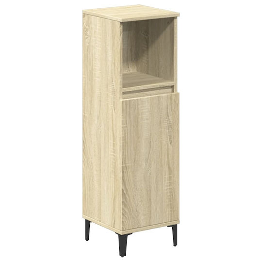 vidaXL Waschtisch mit Waschbecken, Spiegel & Säule L30xB60xH33cm Coffee
