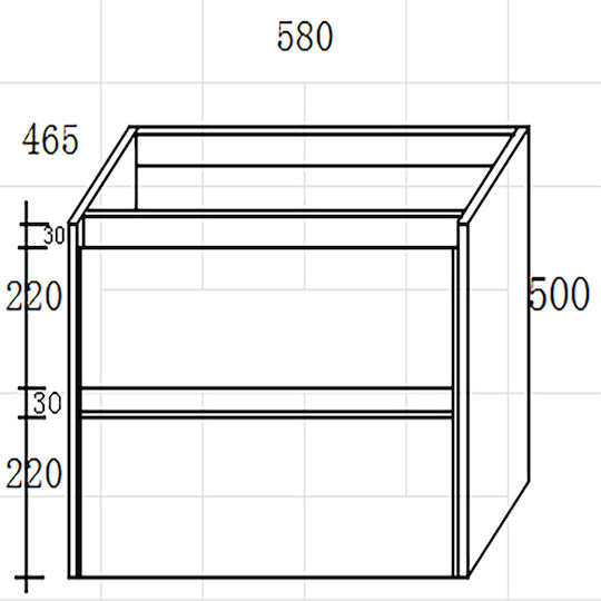 Martin Πάγκος με Νιπτήρα & Καθρέπτη με Φως Μ60xΒ50xΥ130cm Brown