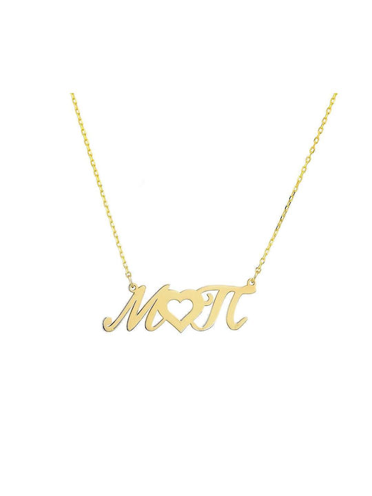 Goldsmith Necklace Monogram from Pink Gold Plated Silver