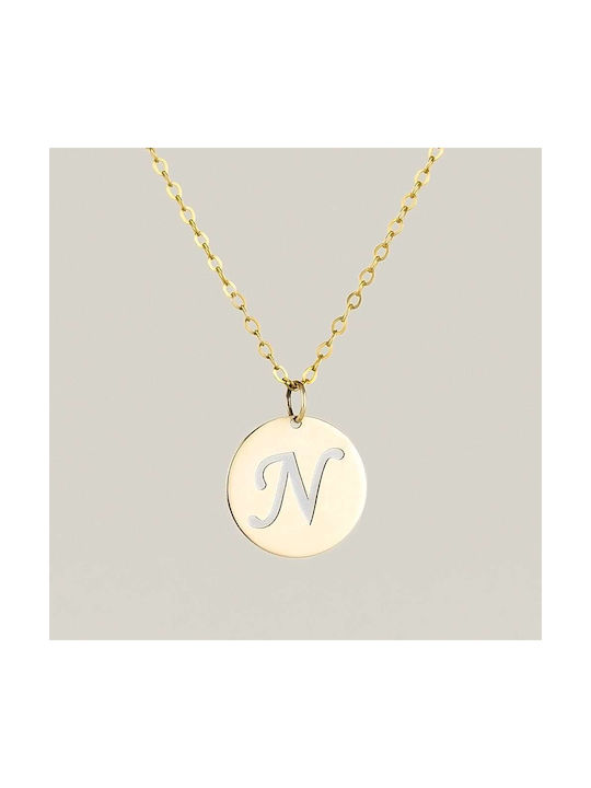 Goldsmith Necklace Monogram from White Gold 9 K