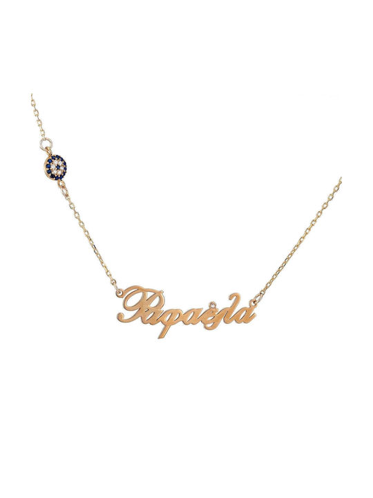 Goldsmith Necklace Name from Silver with Zircon