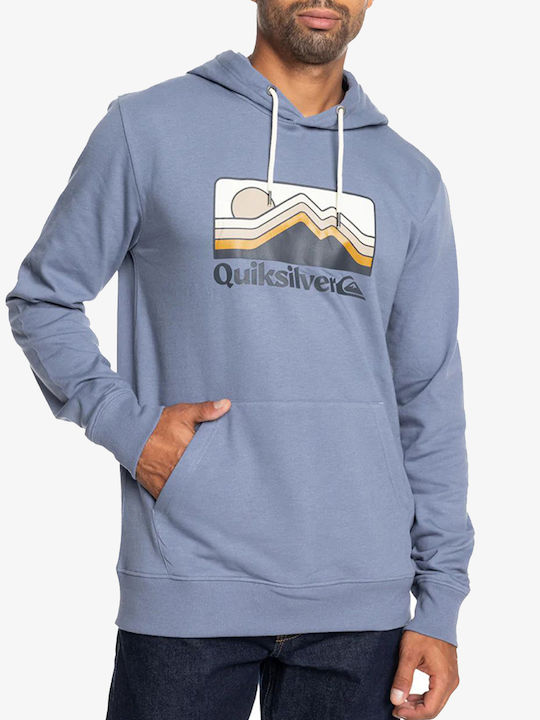 Quiksilver Herren Sweatshirt mit Kapuze und Taschen Steelblue