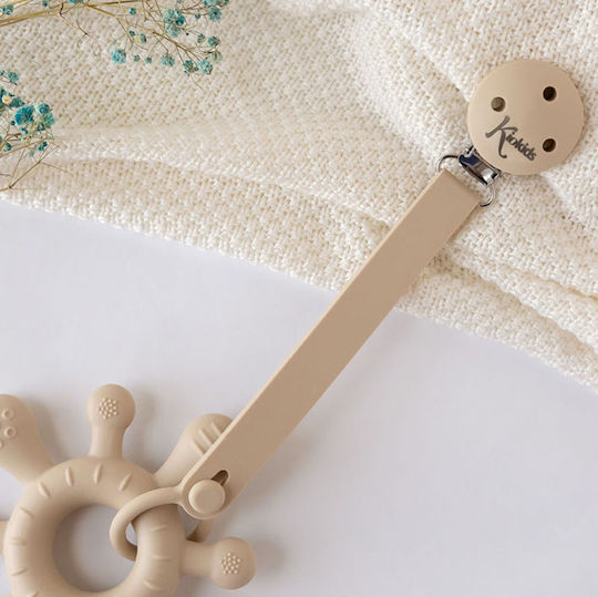 Kiokids Pacifier Ribbon from Fabric Beige