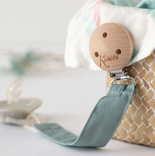 Kiokids Pacifiers Accessories Ribbon with Fabric Green