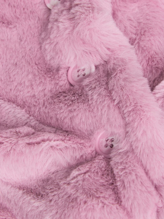 Kinderstrickjacke Gestrickt mit Kapuze Rosa