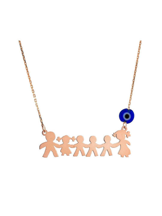 Goldsmith Necklace Family from Pink Gold Plated Silver