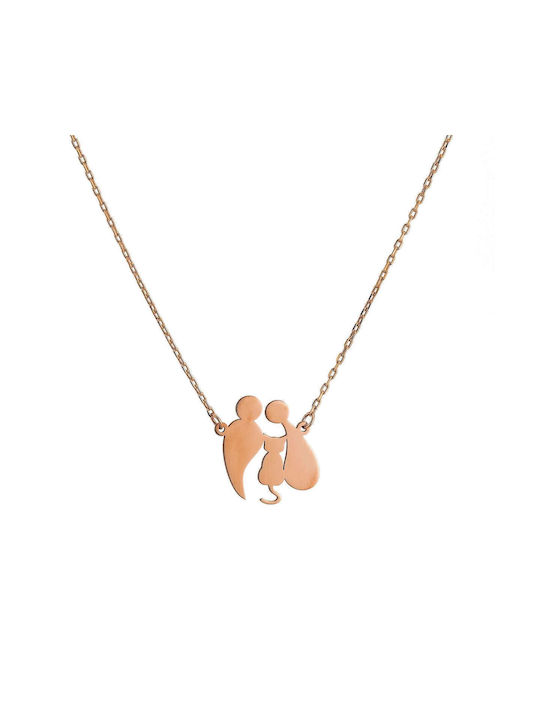 Goldsmith Necklace Family from Pink Gold Plated Silver