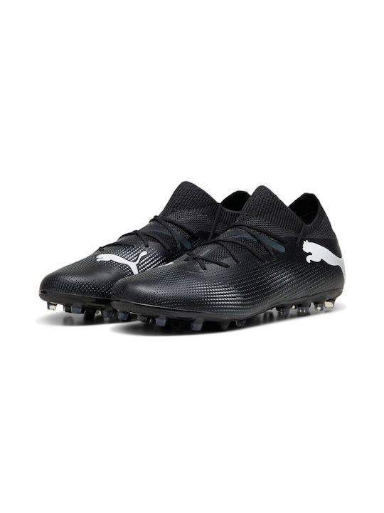 Puma 7 Match MG Niedrig Fußballschuhe mit Stollen Schwarz