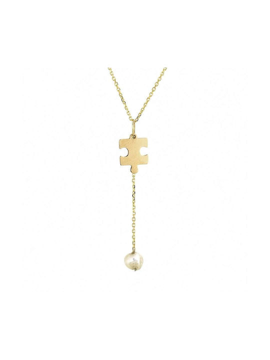 Goldsmith Necklace from White Gold 14K with Pearls