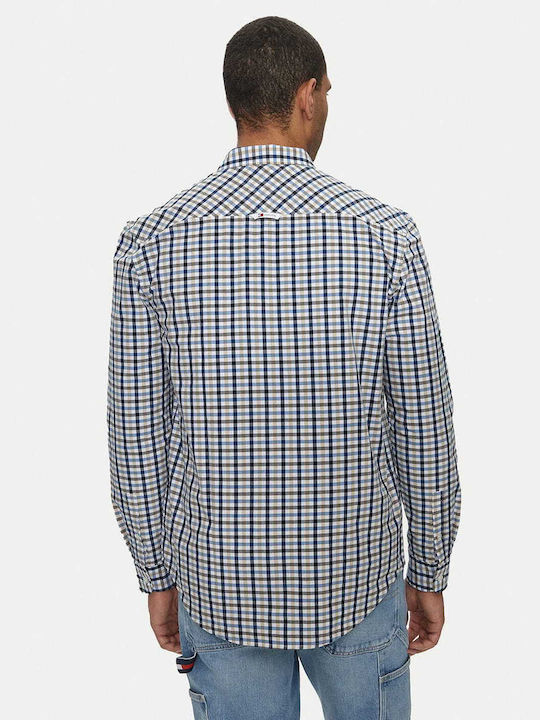 Tommy Hilfiger Denim Shirt Checkered, White, Blue