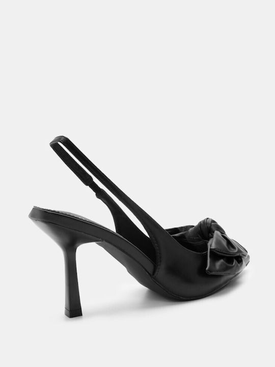 Luigi Synthetic Leather Pointed Toe Black High Heels