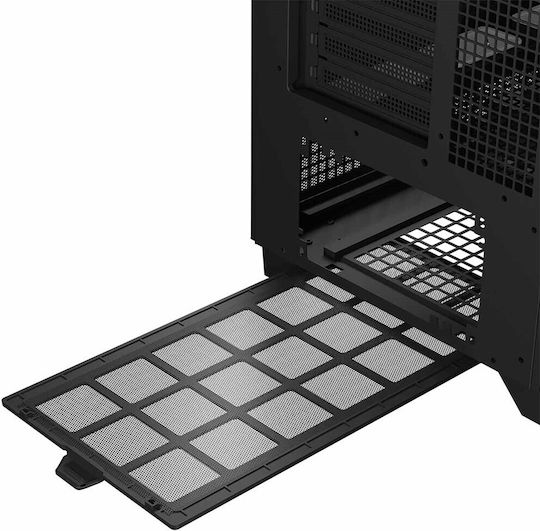 Modecom Volcano Perun Apex Gaming Midi Tower Κουτί Υπολογιστή με Πλαϊνό Παράθυρο και RGB Φωτισμό Μαύρο