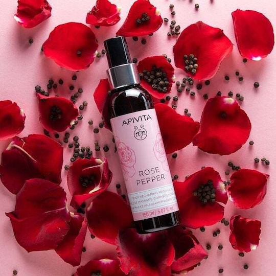 Apivita Rose Pepper Slimming / Cellulite Oil for Buttocks / Belly Body Reshaping Massage 150ml