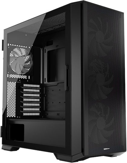 Modecom Horizon Flow Геймърско Midi Tower Компютърна Кутия със Страничен Прозорец и RGB Осветление Черна