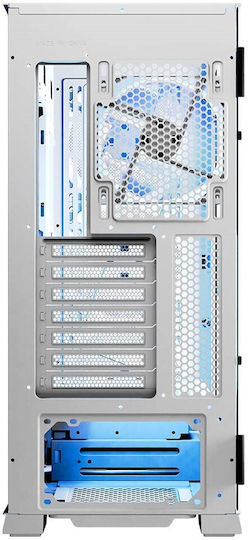 Modecom Horizon Flow Gaming Middle Tower Carcasă PC cu Deschidere Laterală și Sistem Iluminare RGB Albă