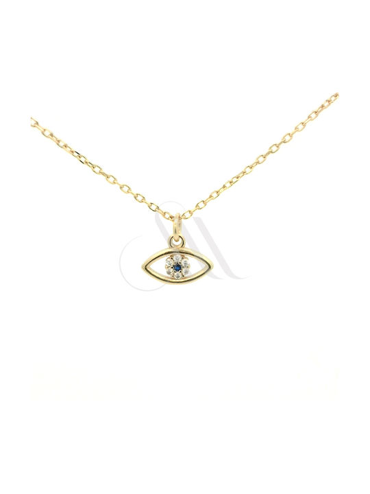 Necklace Eye from Gold Plated Silver with Zircon