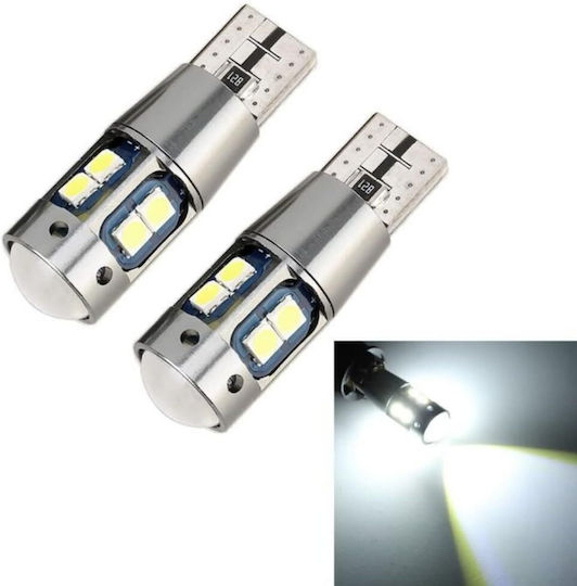 Lămpi Autoturismului T10 / W5W Canbus LED 6000K Alb rece 12V 2buc