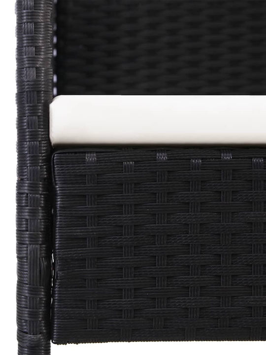 Outdoor-Stuhl Rattan Black Velvet-Black Metal mit Kissen 2Stück 52x56x88εκ.