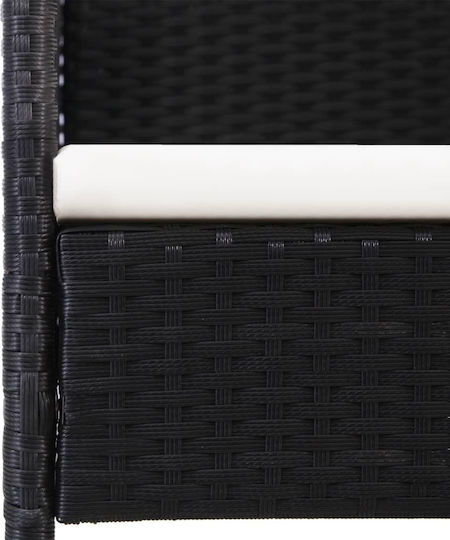 Outdoor-Stuhl Rattan Black Velvet-Black Metal mit Kissen 2Stück 52x56x88εκ.