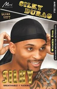 Murry Silky Satin Durag Hair Scrunchie Black 1pcs