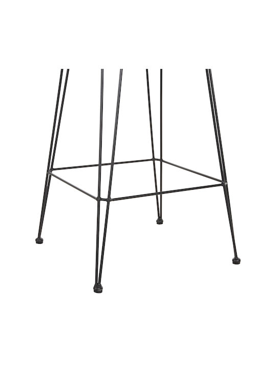 Gartenhocker Bar Außenbereich Rattan Allegra mit Kissen Schwarz-Beige 50x55x103cm