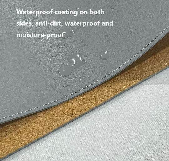 Ebest Cork & Leather Desk Mat Sutures Mouse Pads 800*400*2mm Gray