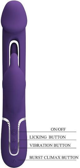 Pretty Love Kampas Rabbit 3 In 1 Multifunction Vibrator Tongue Violet