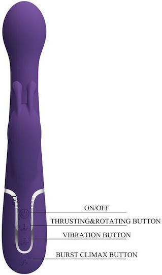 Pretty Love Dejon Rabbit Vibrator 3 In 1 Multifunction Purple