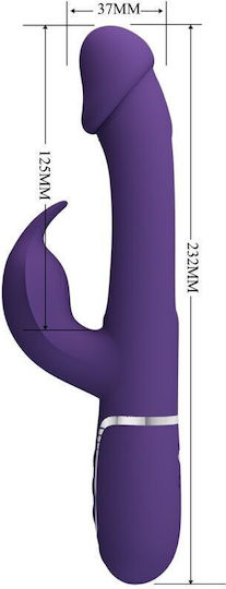 Pretty Love Kampas Rabbit 3 In 1 Multifunction Vibrator Tongue Violet